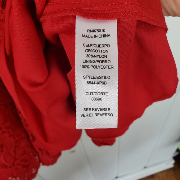 City Studio Juniors Fit & Flare Red Lace Mini Dress - Picture 7 of 10